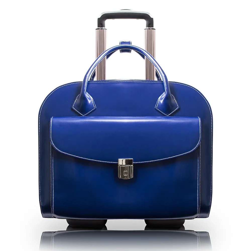 Granville L Series Laptop Briefcase, Navy Genuine Leather (96147A)<McKlein Online