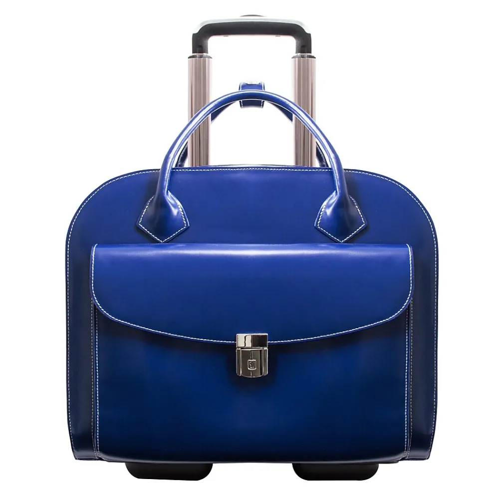 Granville L Series Laptop Briefcase, Navy Genuine Leather (96147A)<McKlein Online