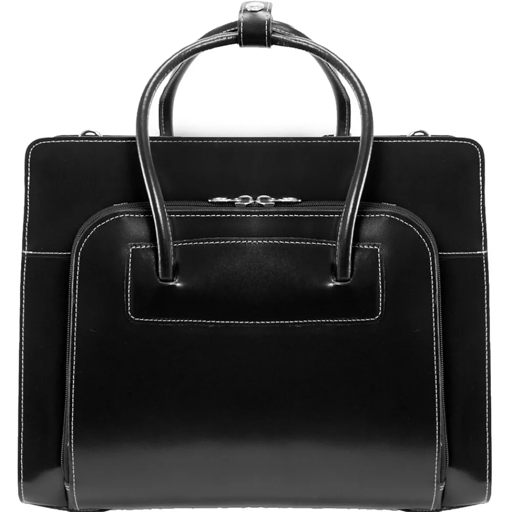 Lake Forest Ladies' Laptop Briefcase, Top Grain Cowhide Leather, Black (94335)<McKlein Discount