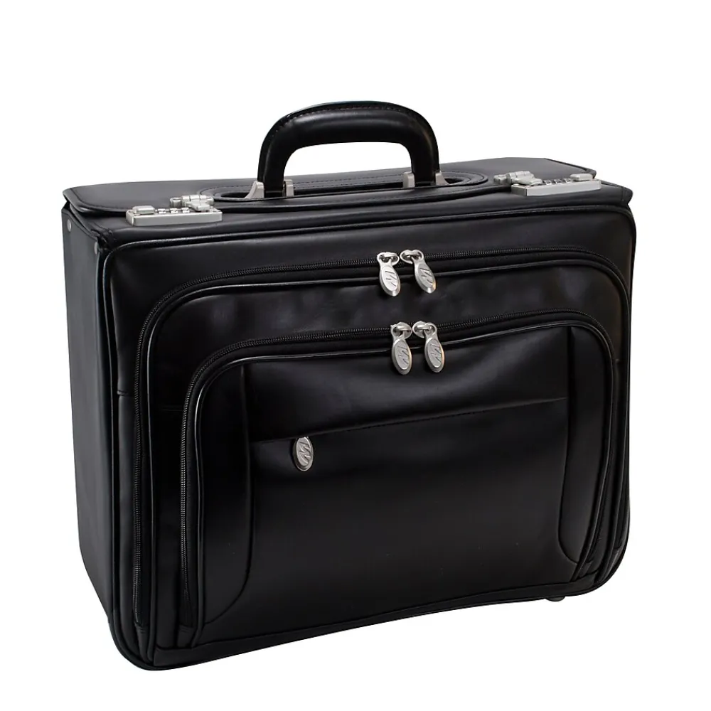 Laptop Roller, Black Leather (84665)<McKlein Clearance
