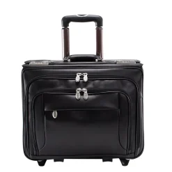 Laptop Roller, Black Leather (84665)<McKlein Clearance