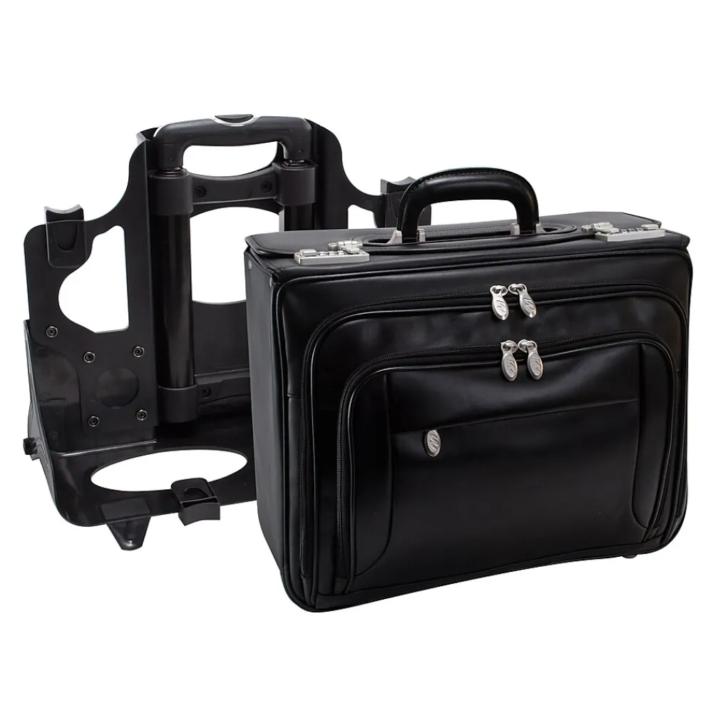 Laptop Roller, Black Leather (84665)<McKlein Clearance