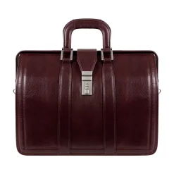 MORGAN Leather Litigator Laptop Briefcase, Burgundy (83346)<McKlein Discount