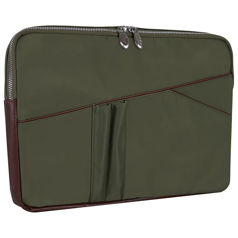 N Series AUBURN Nylon Laptop Sleeve for 15" Laptops, Green (18321)<McKlein Outlet