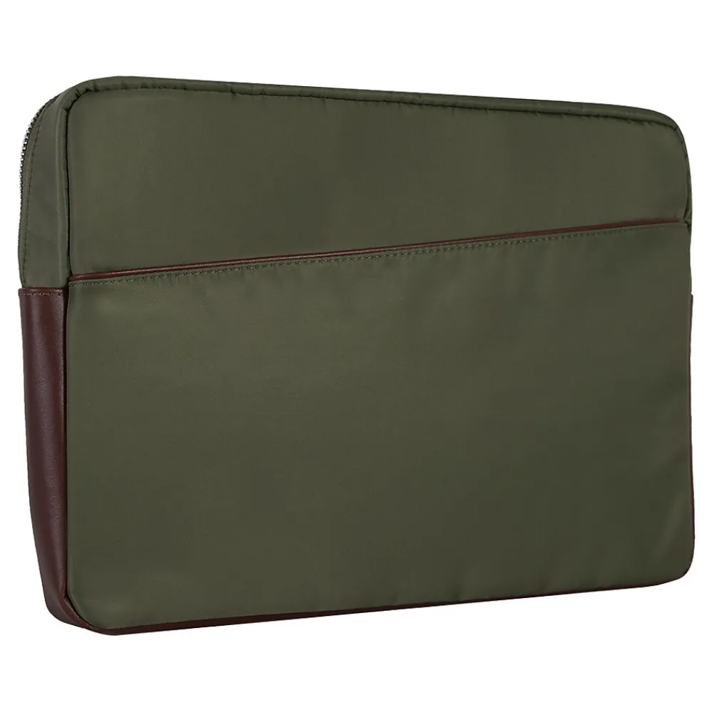N Series AUBURN Nylon Laptop Sleeve for 15" Laptops, Green (18321)<McKlein Outlet