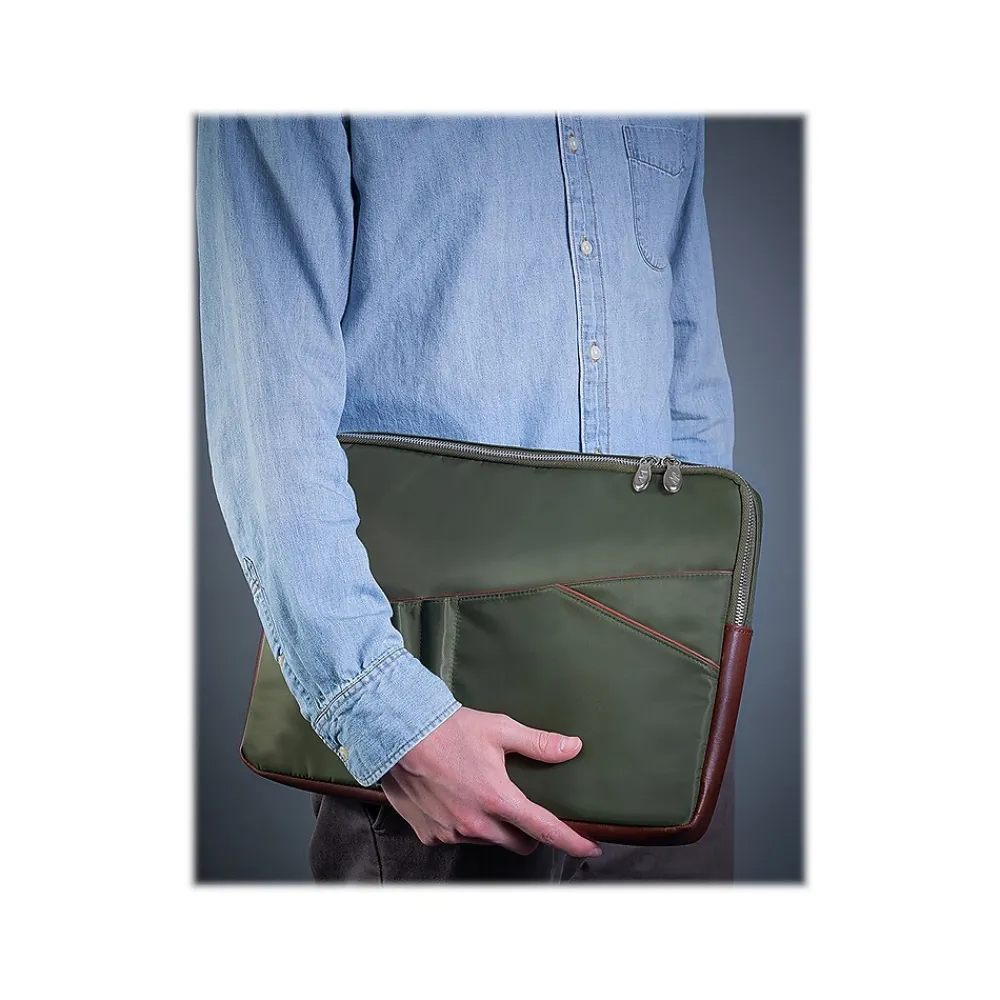 N Series AUBURN Nylon Laptop Sleeve for 15" Laptops, Green (18321)<McKlein Outlet
