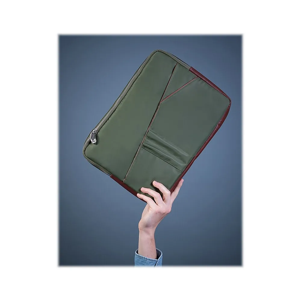 N Series AUBURN Nylon Laptop Sleeve for 15" Laptops, Green (18321)<McKlein Outlet