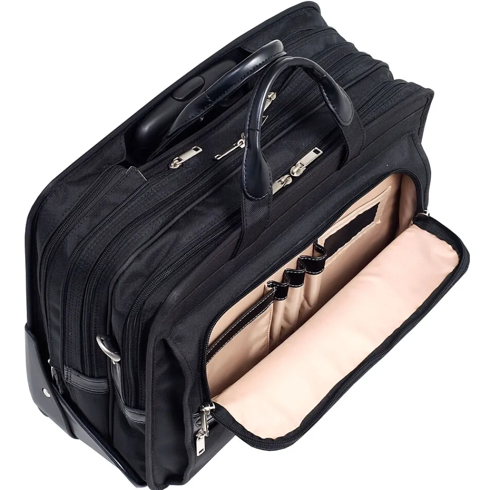 P Series Laptop Briefcase, Black Nylon (56445)<McKlein Outlet