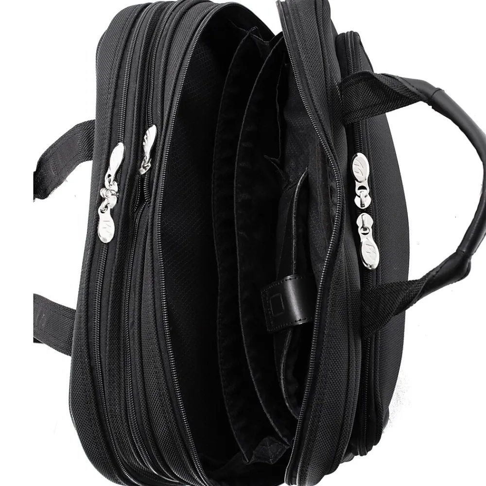 Pearson Expandable Double Compartment Laptop Briefcase, Tech-Lite Ballistic Nylon, Black (74565)<McKlein Best