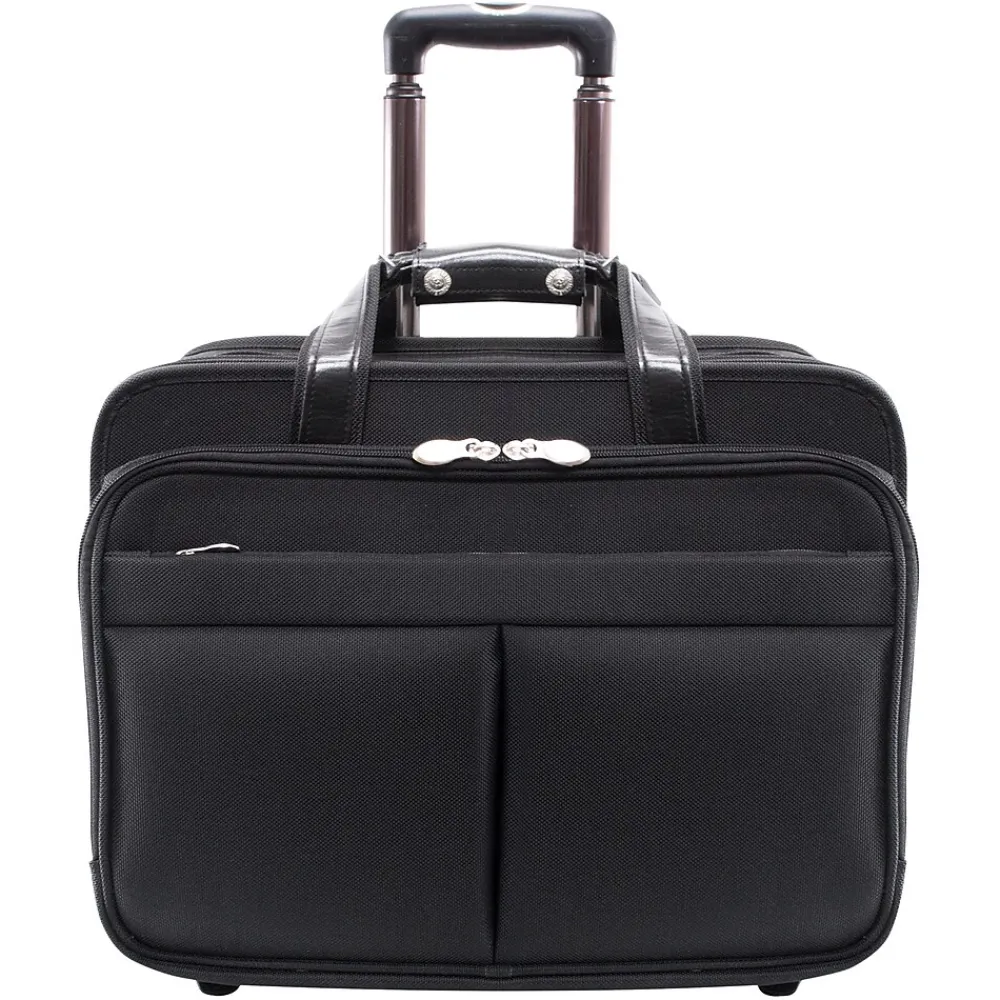 Roosevelt, Patented Detachable Wheeled Laptop Briefcase, Tech-Lite Ballistic Nylon, Black (74555)<McKlein Best
