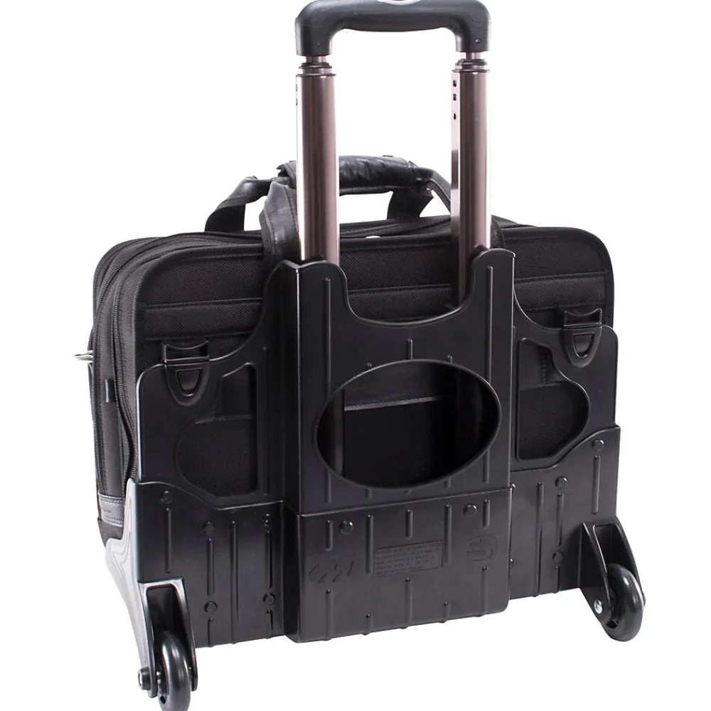 Roosevelt, Patented Detachable Wheeled Laptop Briefcase, Tech-Lite Ballistic Nylon, Black (74555)<McKlein Best