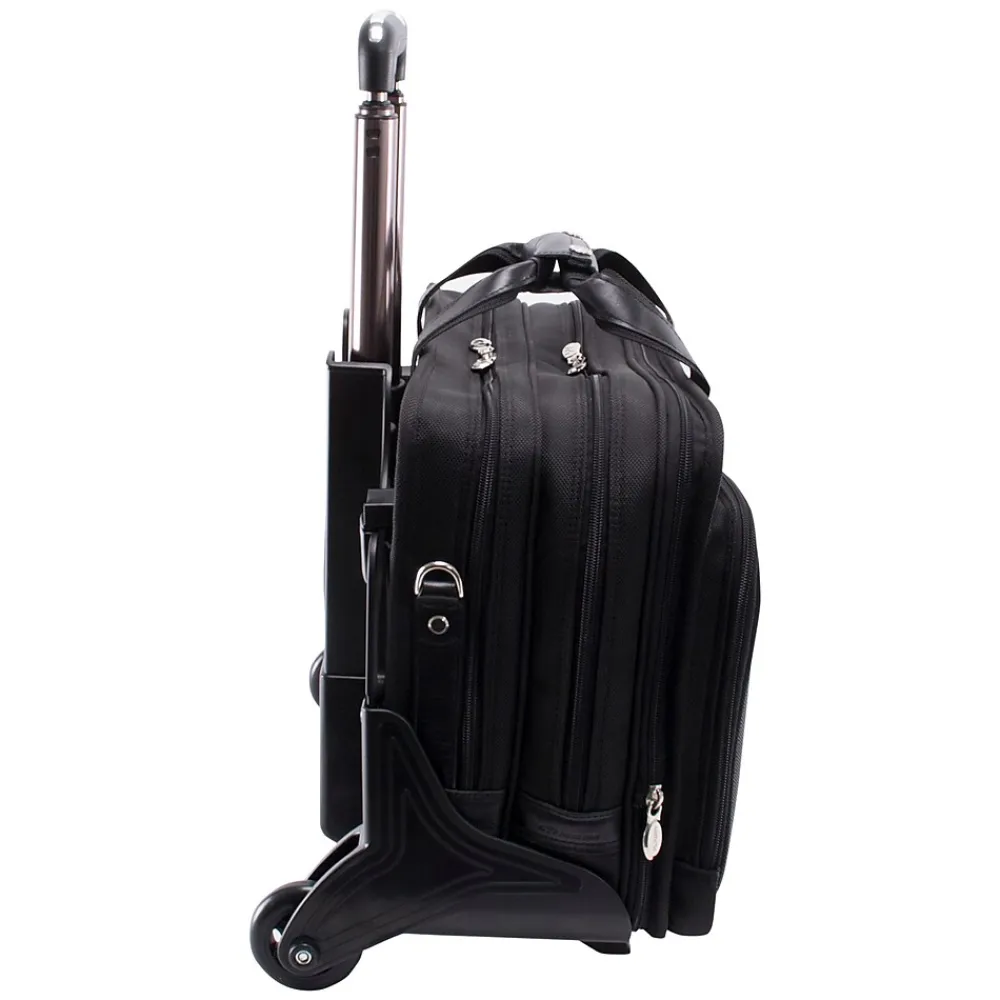 Roosevelt, Patented Detachable Wheeled Laptop Briefcase, Tech-Lite Ballistic Nylon, Black (74555)<McKlein Best