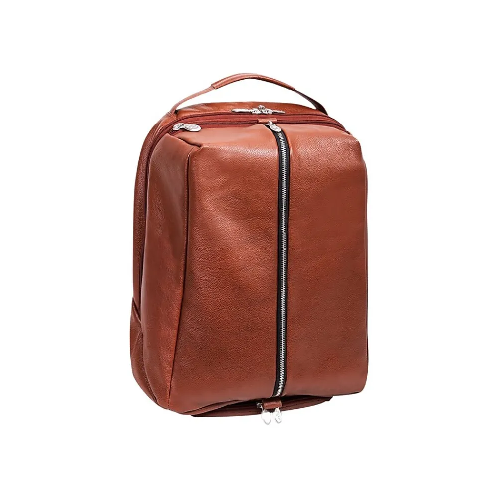U Series South Shore Laptop Backpack, Brown Leather (18884)<McKlein
