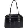 W Series Laptop Briefcase, Black Trimmed In Sand Leather (96525)<McKlein New