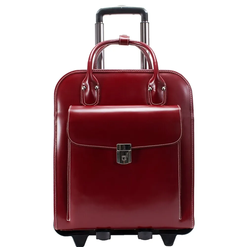 W Series Laptop Roller, Red Trimmed In Sand Leather (96496)<McKlein