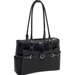 WILLOW SPRINGS W Series Laptop Briefcase, Black Leather (96565)<McKlein Sale