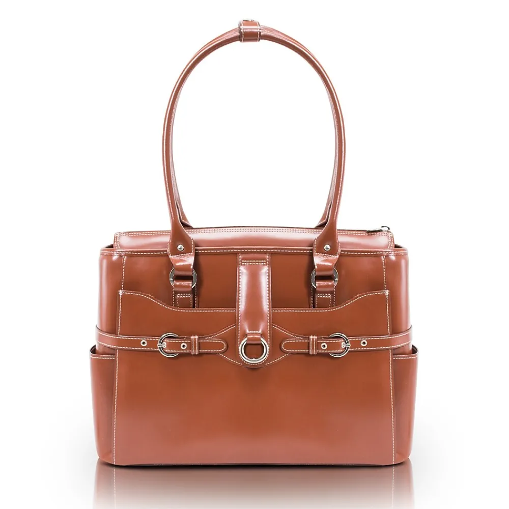 WILLOW SPRINGS W Series Laptop Briefcase, Brown Genuine Leather (96564)<McKlein New