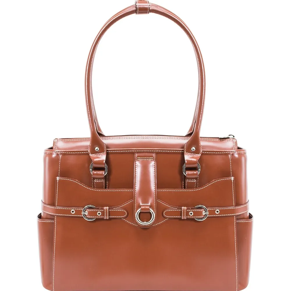 WILLOW SPRINGS W Series Laptop Briefcase, Brown Genuine Leather (96564)<McKlein New