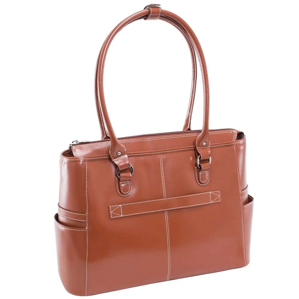 WILLOW SPRINGS W Series Laptop Briefcase, Brown Genuine Leather (96564)<McKlein New