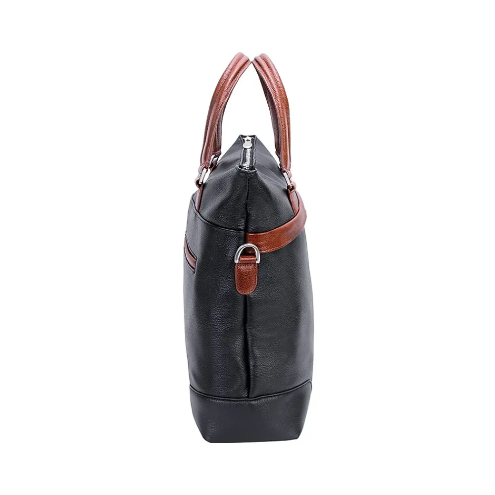 USA EASTWARD U Series Leather Pocket Briefcase, Black (18392)<McKlein Best