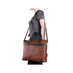 USA EASTWARD U Series Leather Pocket Briefcase, Brown (18390)<McKlein Sale