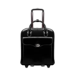 USA Melrose W Series Leather Rolling Briefcase, Black (97035)<McKlein Best
