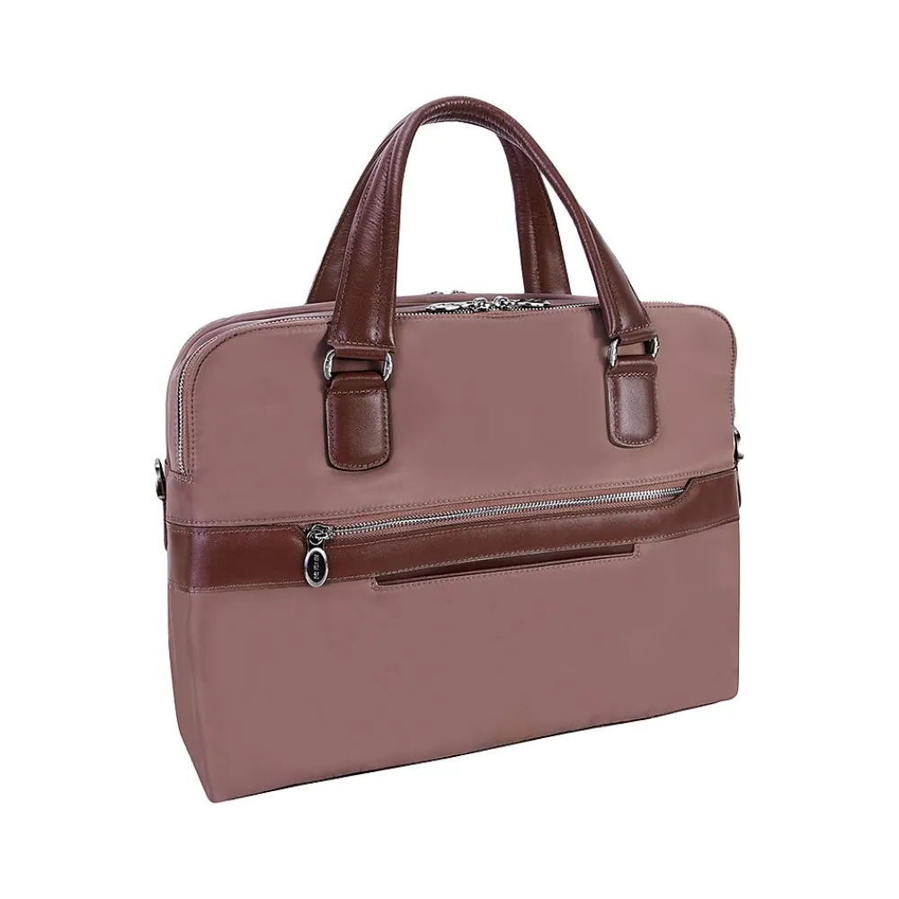 USA N Series HARTFORD Nylon Dual Compartment Briefcase, Khaki (18584)<McKlein Outlet