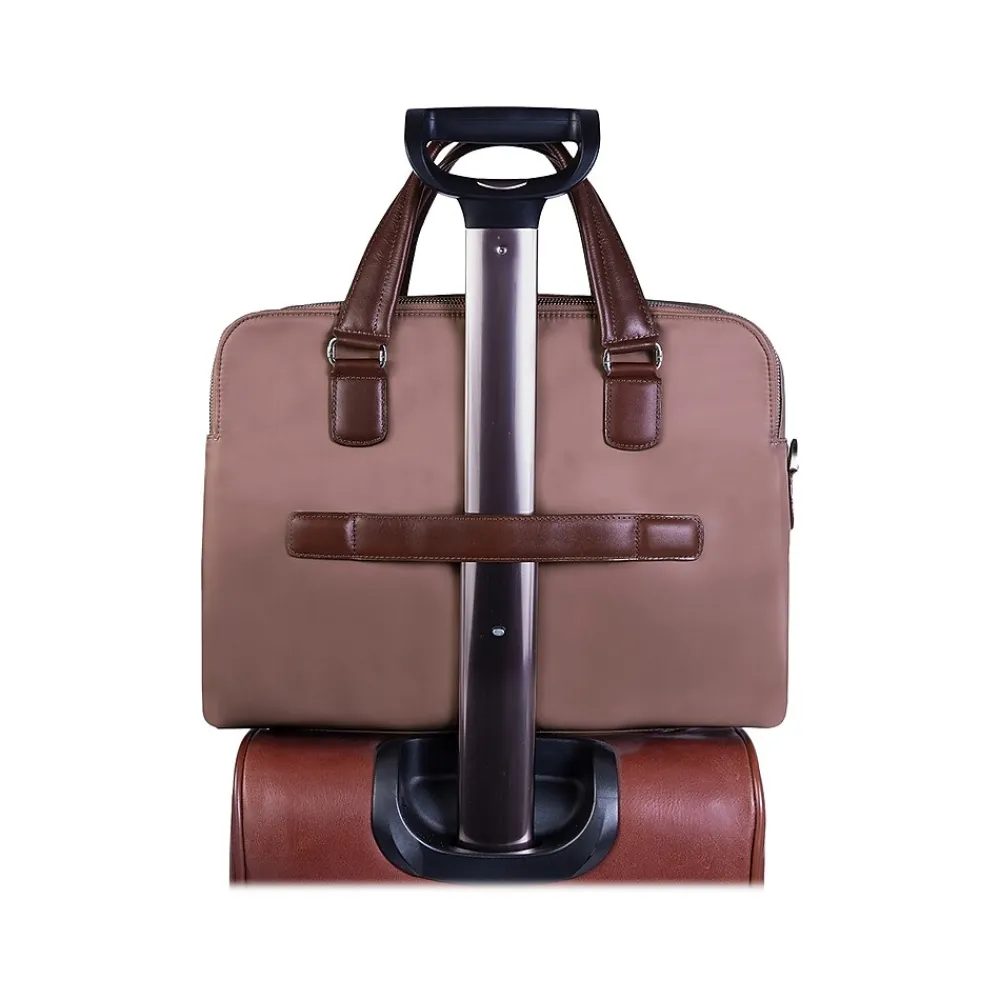 USA N Series HARTFORD Nylon Dual Compartment Briefcase, Khaki (18584)<McKlein Outlet
