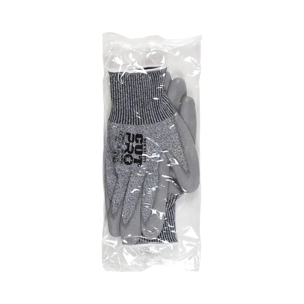 MCR Safety Cut Pro Hypermax Fiber/Polyurethane Work Gloves, XS, A2 Cut Level, Salt-and-Pepper/Gray, Dozen (92752PUXS)