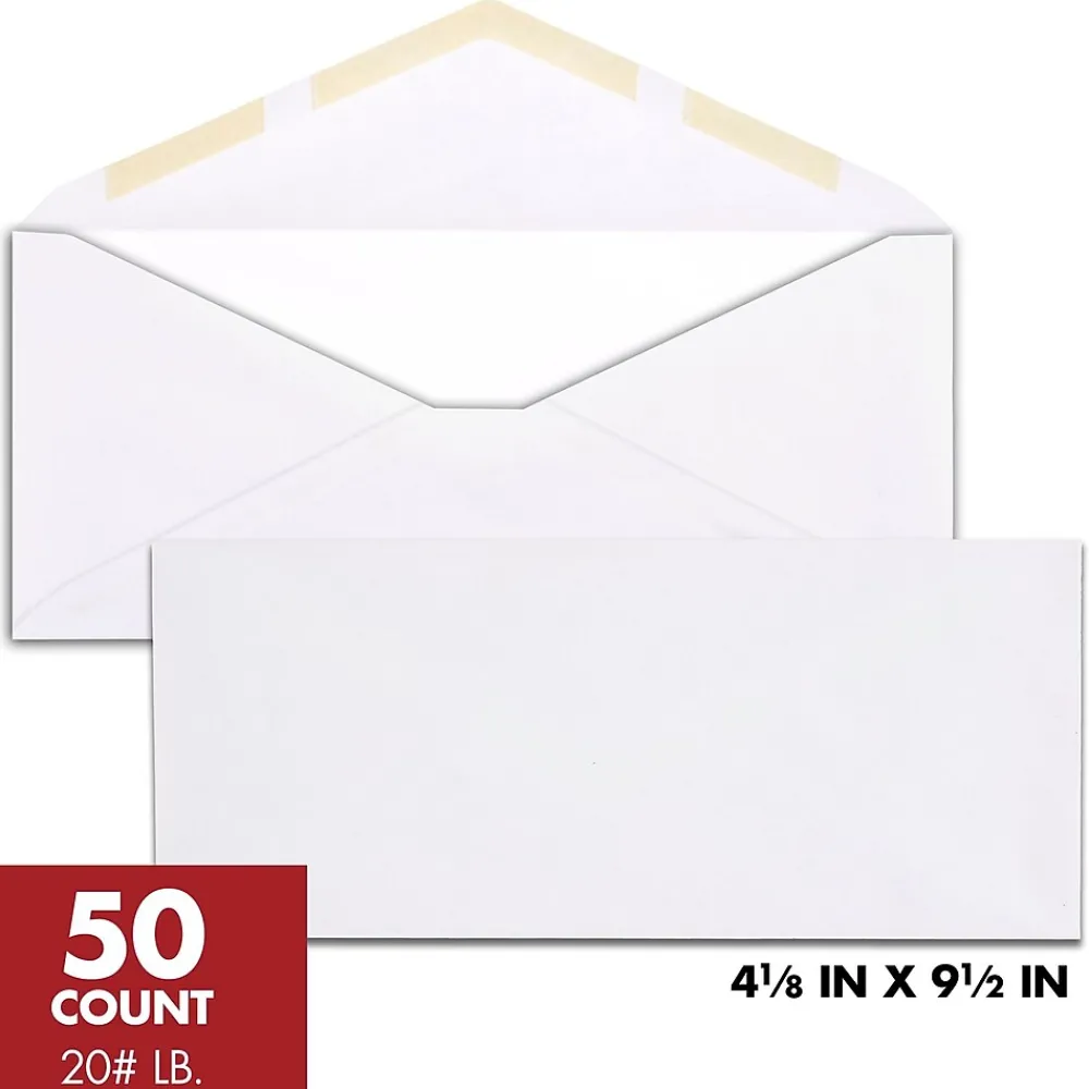 Best Mead #10 Business Envelopes, 4-1/8" x 9-1/2", White, 50/Pack (75050)