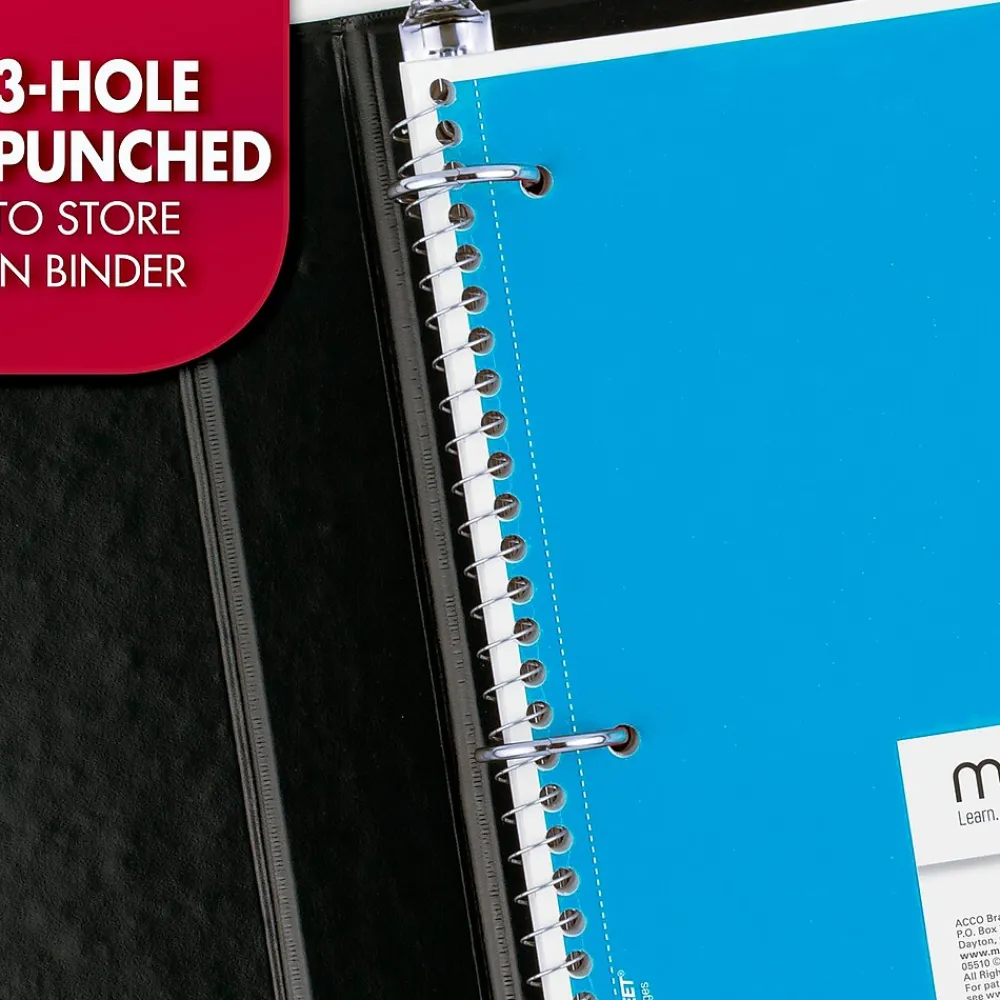 Subject Notebooks|Mead 1-Subject Notebooks, 8" x 10.5", Wide Ruled, 70 Sheets, Each (05510)