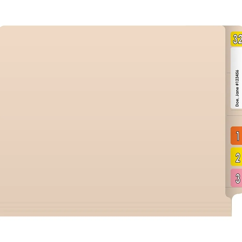 File Folders|Medical Arts Press End Tab File Folder, Straight-Cut, Letter Size, Manila, 50/Box (S-01103-50-3)
