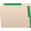 File Folders|Medical Arts Press File Folder, Straight-Cut, Letter Size, Manila Stock, Manila/Dark Green, Reinforced Right Side, 50/Box