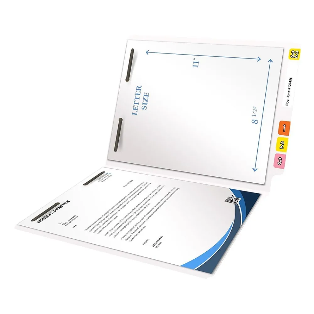 File Folders|Medical Arts Press Heavy-Duty End Tab File Folder, Straight Cut, Letter-Size, White, 40/Box (S-09459-WHT)