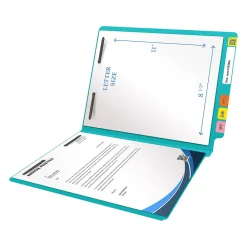 File Folders|Medical Arts Press Heavy-Duty End Tab File Folder, Straight Cut, Letter Size, Light Blue, 40/Box (S-09459-LBL)