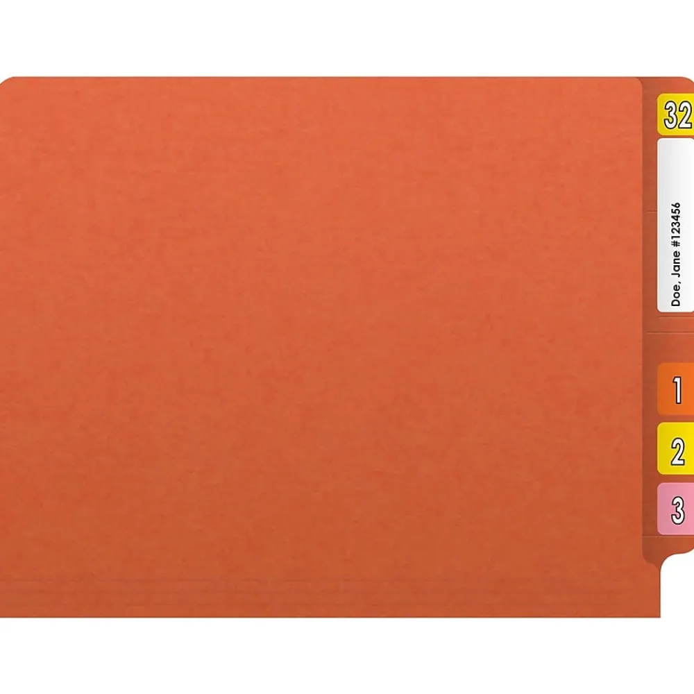 File Folders|Medical Arts Press Reinforced End Tab File Folder, Straight Cut, Letter-Size, Orange, 250/Carton (S-01502-ORG-B)