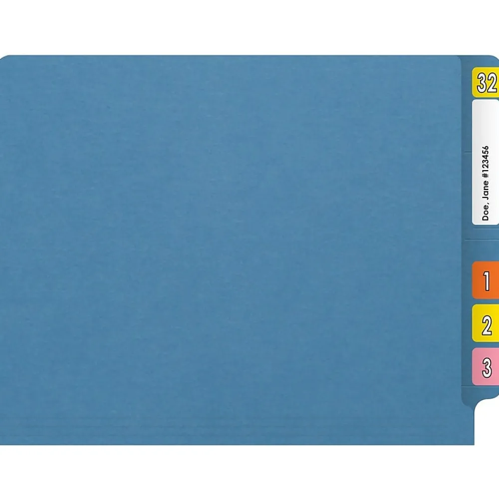 File Folders|Medical Arts Press Reinforced End Tab File Folder, Straight Cut, Letter-Size, Blue, 250/Carton (S-01502-BLU-B)