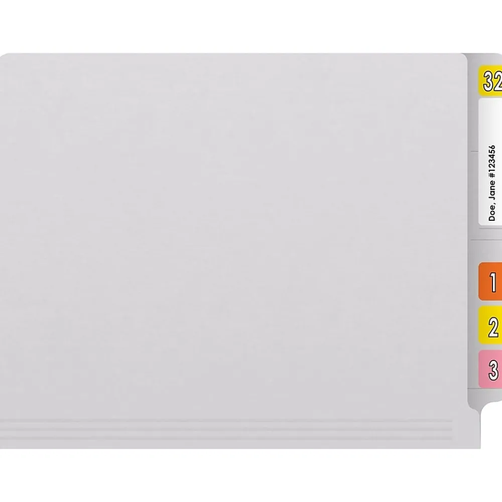 File Folders|Medical Arts Press Reinforced End Tab File Folder, Straight Cut, Letter-Size, White, 50/Box (S-01501-WHT)