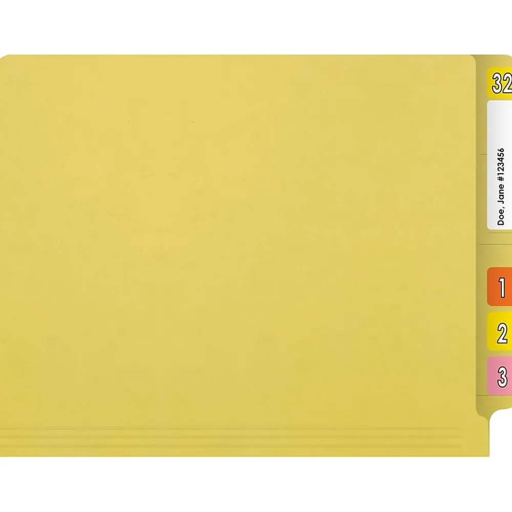 File Folders|Medical Arts Press Reinforced End Tab File Folder, Straight Cut, Letter-Size, Yellow, 50/Box (S-01501-YLW)