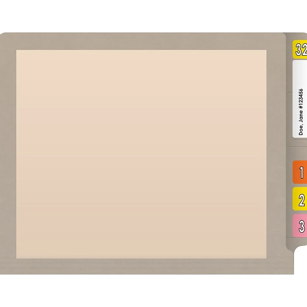 File Folders|Medical Arts Press Reinforced End Tab File Folder, Straight-Cut, Letter Size, Manila/Gray, 50/Box (S-09473-GRY)