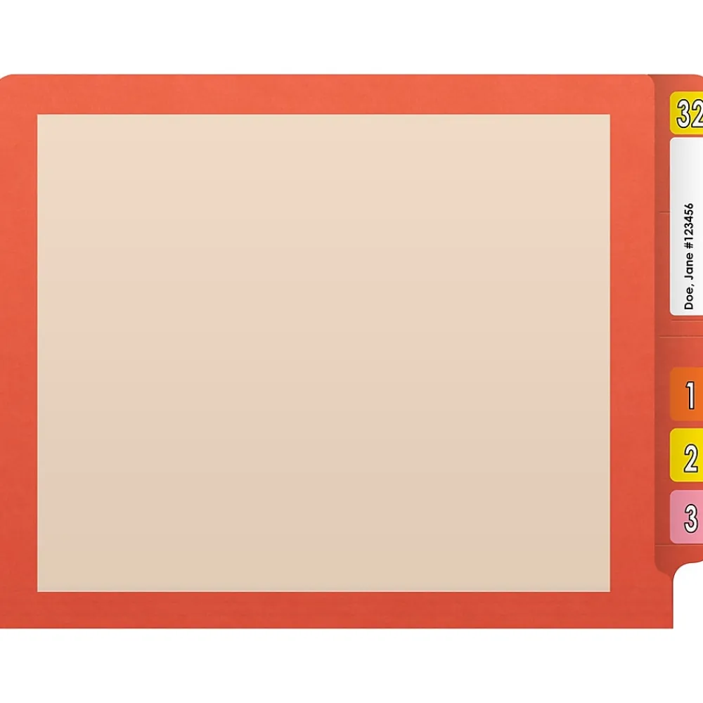 File Folders|Medical Arts Press Reinforced End Tab File Folder, Straight-Cut, Letter Size, Manila/Orange, 50/Box (S-09473-ORG)