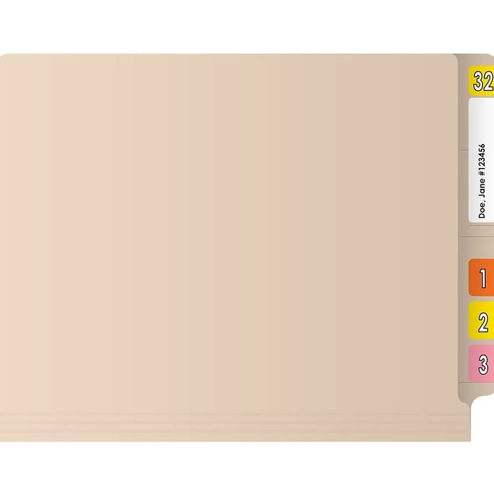 File Folders|Medical Arts Press Reinforced End Tab File Folder, Straight Cut, Letter-Size, Manila, 50/Box (S-01314)