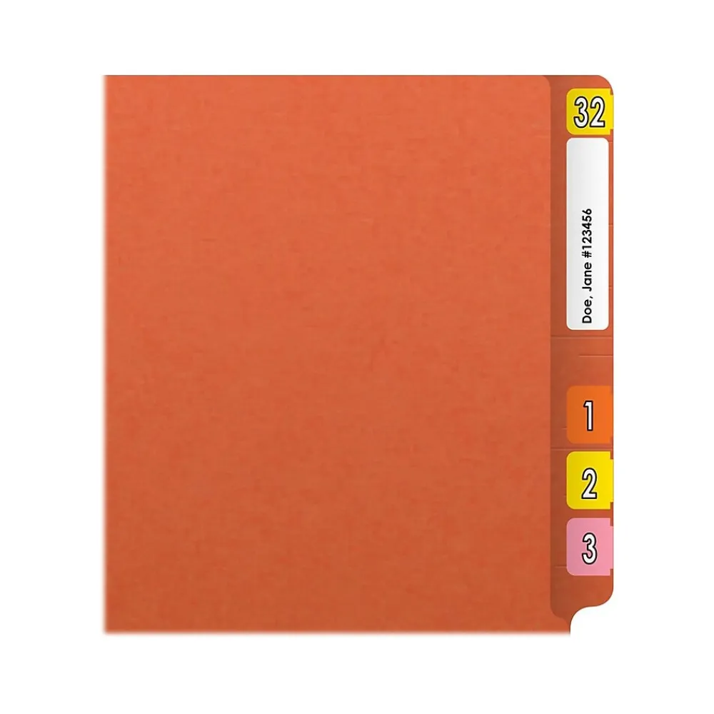 File Folders|Medical Arts Press Reinforced End Tab File Folder, Straight Cut, Letter-Size, Orange, 50/Box (S-01601-ORG)