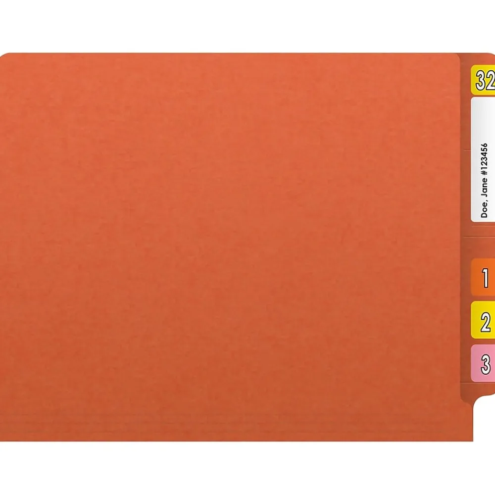 File Folders|Medical Arts Press Reinforced End Tab File Folder, Straight Cut, Letter-Size, Orange, 50/Box (S-01502-ORG)