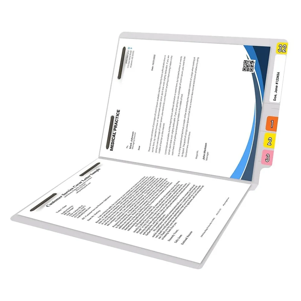 File Folders|Medical Arts Press Reinforced End Tab File Folder, Straight Cut, Letter-Size, White, 50/Box (S-01502-WHT)