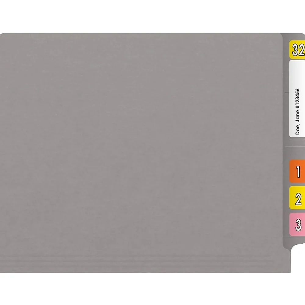 File Folders|Medical Arts Press Reinforced End Tab File Folder, Straight Cut, Letter-Size, Gray, 50/Box (S-01502-GRY)