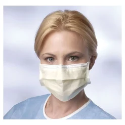 Medline Isolation Face Masks with Earloops, Yellow, 50/Box (NON27122Z)<Prohibit