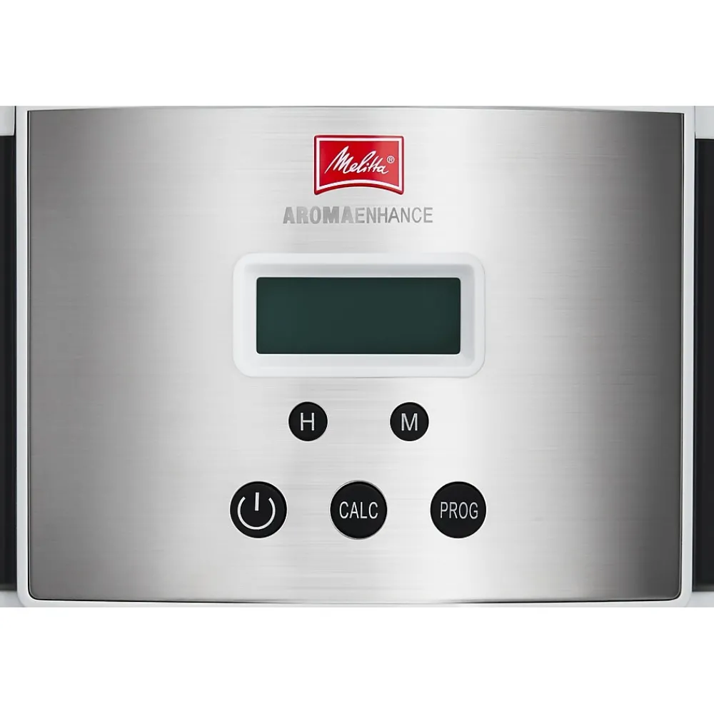 Melitta Aroma Enhance 10-Cups Automatic Drip Coffee Maker, White/Stainless Steel (MCM003PULWH0)