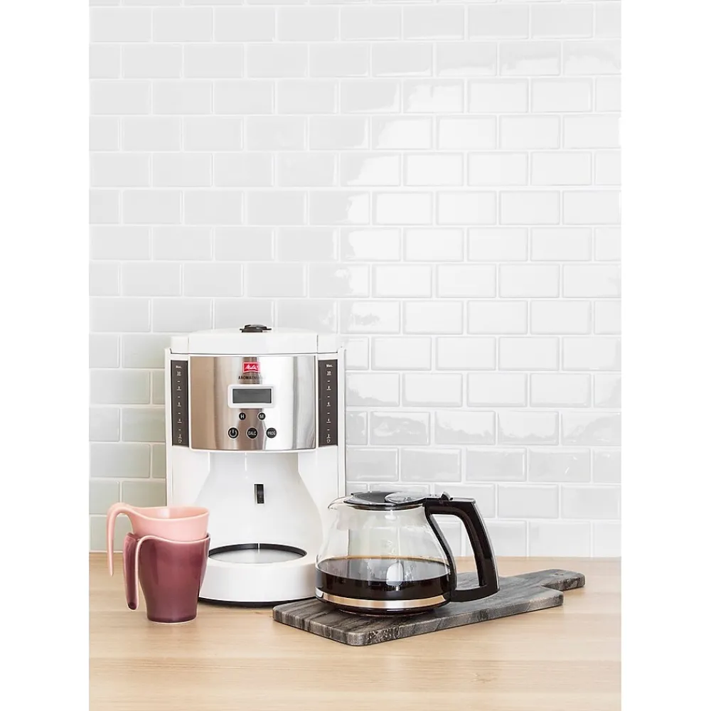 Melitta Aroma Enhance 10-Cups Automatic Drip Coffee Maker, White/Stainless Steel (MCM003PULWH0)