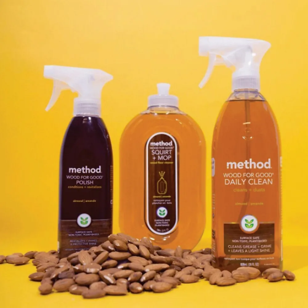 Daily Plant-Based Wood Cleaner, Almond Scent, 28 oz. (01182)<Method Best